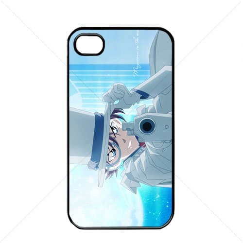 Detective Conan Manga Anime Comic Kid Apple iPhone 4 / 4s TPU Soft Black or White case (Black)