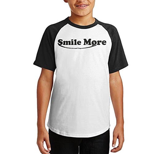 Smile More T Shirts For Youth Black