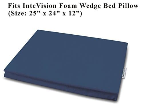InteVision 400 Thread Count, 100% Egyptian Cotton Bed Wedge Pillowcase; Replacement Cover Designed to Fit the 12 (Height) Version of the InteVision Foam Wedge Bed Pillow (25 x 24 x 12) by InteVision