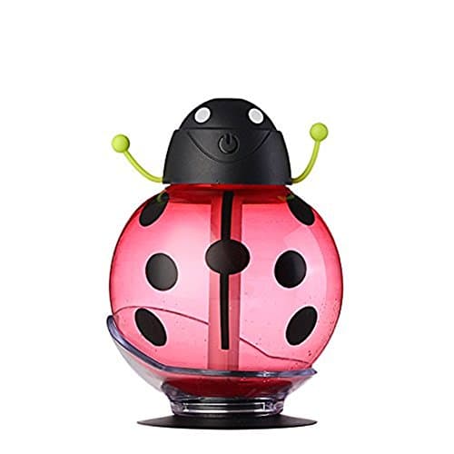 Air Humidifier,Cool Mist Humidifier, MONOLED 260ML Beetle Cartoon Shape Air Humidifier 360 Degree Rotating Mini USB Humidifier for Car Office Home Desktop Water Supply Atomizer LED Light (Red)