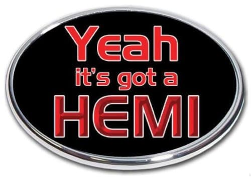 Yeah It's Got a Hemi Hitch Cover 2" Hitch Receiver - 3/8 Inch Thick High Grade Aluminum - Size Measures 4" X 6"