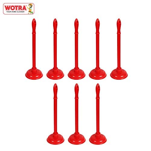 WOTRA Big Multipurpose Plunger Rubber Suction Cup with a Long Handle Pack of 8