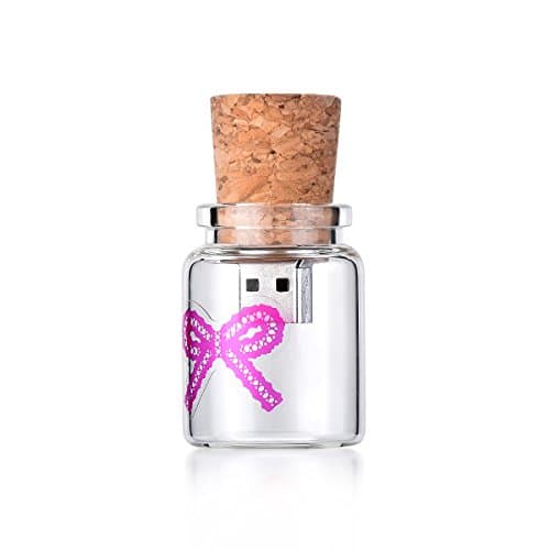 Zoegift High Speed USB 2.0 Flash Drive Glass Bottle Memory Sticks 64GB (64G, Pink)