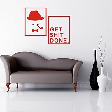 DIY Wall Stickers Wall Decals GET SHIT DONE PVC Wall Stickers 4030cmX2,Red