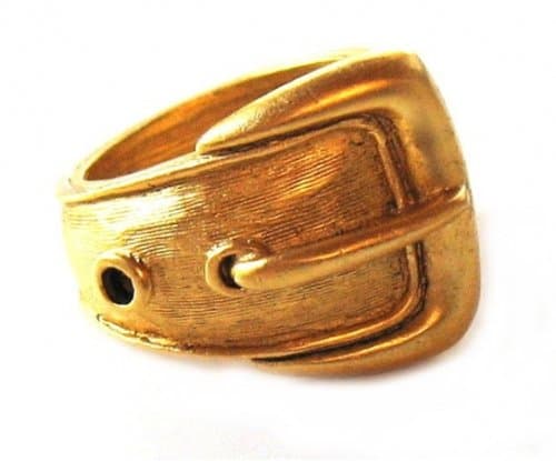 Elizabeth Cole Jewelry Buckle Ring Size 7