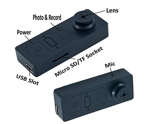 CAM 360 HD Mini DVR Button Pinhole Spy Hidden Video Recorder Camera