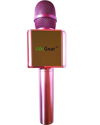 UbiGear 3-in-1 Portable Wireless Karaoke Microphone,Mini Handheld Cellphone Karaoke Player Built-in Bluetooth Speaker,Karaoke MIC Machine Home KTV for iPhone and Android Smartphone (Pink)
