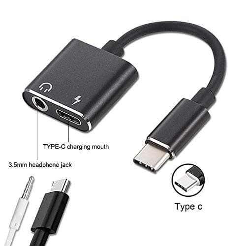 USB-Type C 2-in-1 Same Time Charging & Same Time Listing Music Adapter for OnePlus 6/6T, OnePlus 5/5T, OnePlus 3/3T