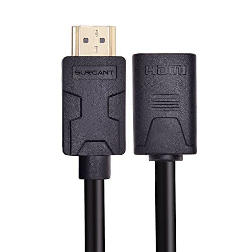 SURGANT HDMI Extension Coupler Cable 3FT/0.9M 2.0 Version High Speed Supports Ethernet 4K 3D 2160P and Audio Return Channel Plastic Transform-er Series for PS4 XBOX (3FT/0.9M)