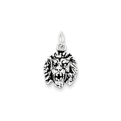 Sterling Silver Antiqued Lion Charm,