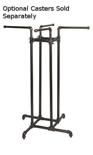 New Retails 4-Way Clothing Display Rack 48"-72"H x 30"W x 30"D