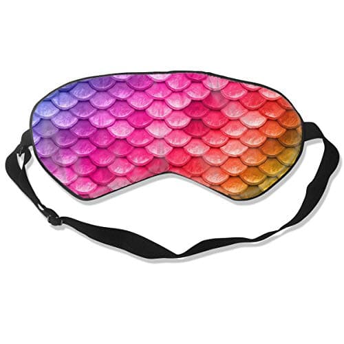 Natural Silk Eye Mask For Sleeping Lightweight & Comfortable Beautiful Colorful Rainbow Mermaid Scales Eye Cover Ideal Gift For Woman Girls Create Total Darkness For Travel, Nap, Night Sleeping