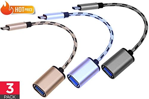 USB C Adapter - Type C Adapter - USB-C Adapter - USB Type C Adapter - Thunderbolt 3 Adapter - USB C Converter - Nylon Braided OTG Adapter for MacBook Pro/Air ChromeBook and Others - 3 Pack/Set