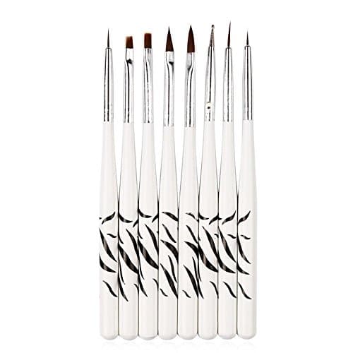 Set 10 Pcs Nail Art Brushes Design Set Dotting Painting Drawing Polish Brush Pen Tools (8PCs)