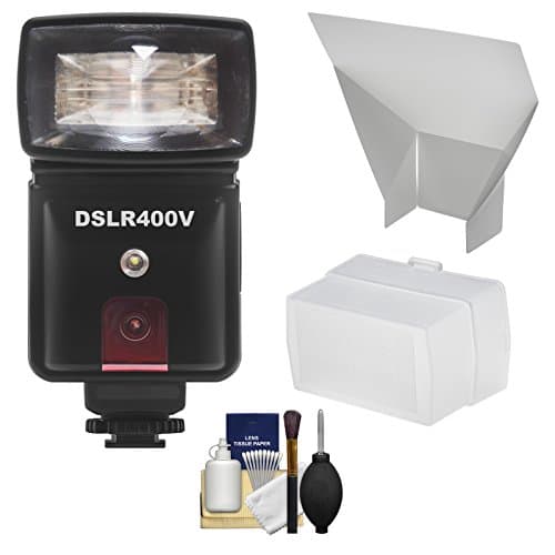 Precision Design DSLR400V High Power Auto Flash with LED Video Light with Diffuser + Bounce Reflector + Kit for Samsung Galaxy NX, NX30, NX210, NX300, NX1100, NX2000 Cameras