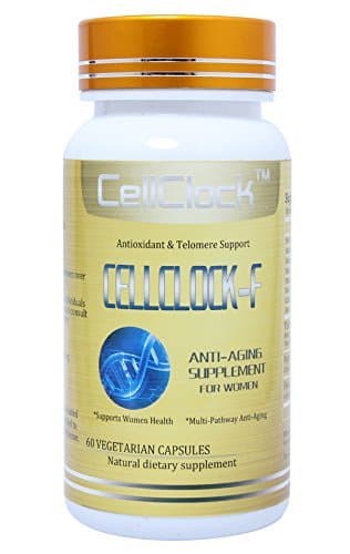 CELLCLOCK-FF2 Multi-Pathway Anti Aging, Antioxidants &amp; Telomere Support (Cycloastragenol, Astragaloside IV, Glutathione, CoQ10, Alpha Lipoic Acid, L-Carnitine, Soy Isoflavones, etc.), 60 Caps