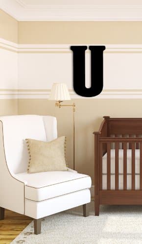 Munch Oversized Black Wood Letters, U