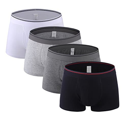 Men's Boxer Briefs Mens Underwears 4-Pack Soft Cotton Open Fly Mens Undies XL 4-1