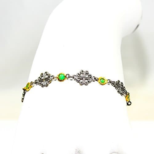 Handmade Emerald fine art 925 Sterling silver Bracalets