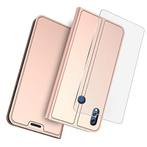 Banath PU Leather Case Huawei Honor 8X Max, Flip Wallet Case with [Credit Card Slot][Drop Resistance][Magnetic Closure] Protective Cover for Huawei Honor 8X Max Rose Gold