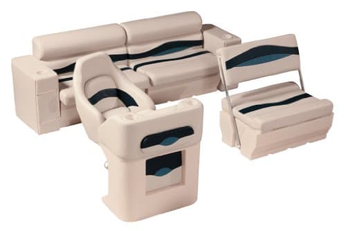 Wise Premier Pontoon Seats/ Rear Group (Platinum/Platinum Punch Navy/Cobalt)
