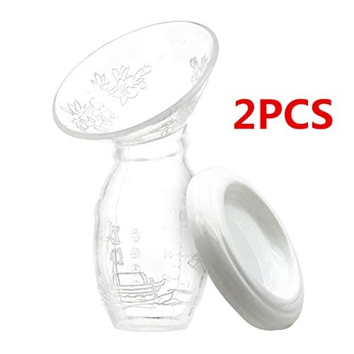 2Pcs Manual Breast Pumps Thinkbee Hand Breastpump Silicone Pump Milk Hand Pump Breastfeeding Portable 100% Food Grade and BPA Free