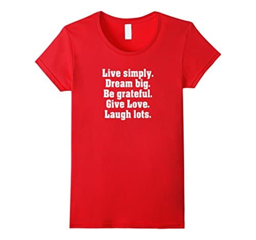 Womens Live simpley. Dream big. Large Red