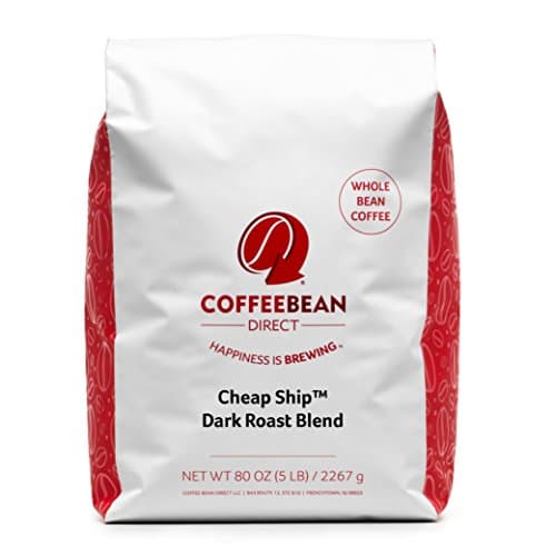 Coffee Bean Direct Cheap Ship Dark Roast Blend, Whole Bean Coffee, 5-Pound Bag