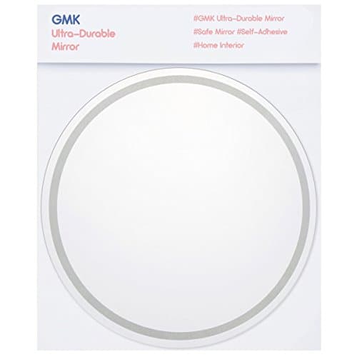 GMK Framed Acrylic Mirror with Shock Resistant Coating for Safety,Print Design,Easily Applicable and Self-Adhesive, DIY Small Mirrors, For Home and Bathrooms (Circle(Silver green))
