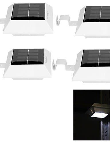 Rts 4PCS 0.5W 4-LED White Light Solar Power Panel Lights For Garden Light Solar Lamp-White