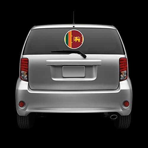 Round Sri Lankan Flag Windshield Sticker Die Cut Decal FA Vinyl
