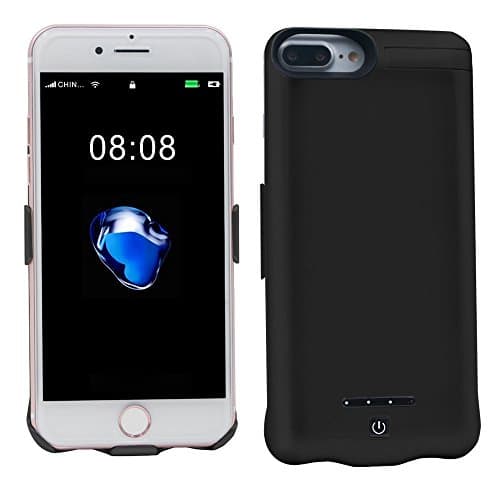 iPhone 7 Plus Battery Case 10000mAh Ultra Slim Extended Backup Power Bank Battery Charger Case Cover For Apple iPhone 7 Plus/6s Plus/6 Plus(5.5 inch) (Black)