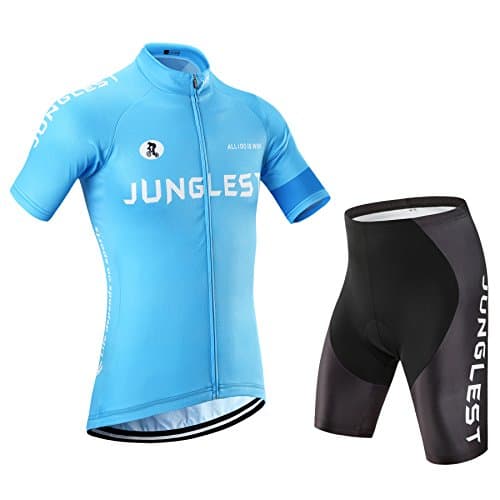 [Size:S-5XL][option:bib,3D 2.8cm pad] Cycling Jersey Sportswear Short Sleeve Set Shirts Tops Shorts Tights Comfortable Breathable Cool perspiration Quick Dry soft pad Men