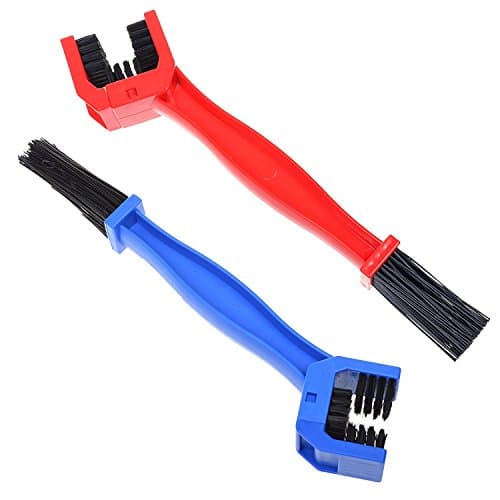 2 Piecese COOLWHEEL Motorcycle & Bicycle Chain Cleaning Tool-Multi-purpose Bike Cleaning Brush, Bike Chain Crankset Brush Washer Cleaner Cleaning Tool (Blue and Red)