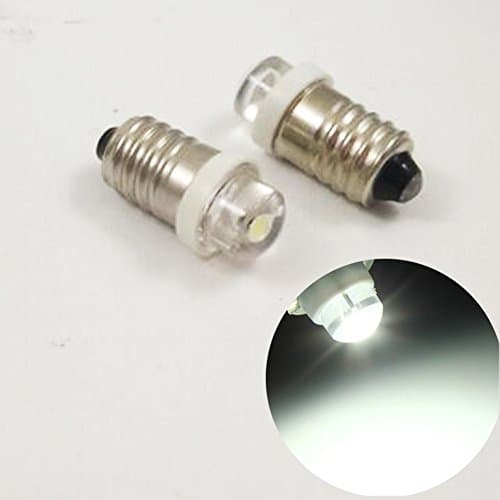 E10 MES 3V 4.5V 6V 0.5W 0.75W White 6000K LED Light Bulb Torch Headlight Working Head Lamp Flashlight Working Tools (10-Pack)