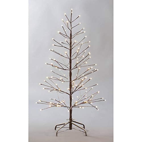 tinsel time 5ft 150cm Snowy Twig Tree With Warm White 200 LED Lights Home Decoration