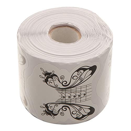 jhtceu 1 Roll of Nail Forms 300Pcs Adhesive Guide Sticker for Acrylic UV Gel Nail Tips Extension Beauty Tool