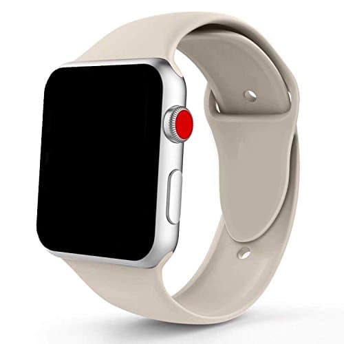 Fivecats Band for Apple Watch 38/40MM 42/44MM,Soft Silicone Strap Replacement iWatch Bands for Apple Watch Sport,Series 4,Series 3,Series 2,Series 1 (Antique White, 38/40MM S/M)