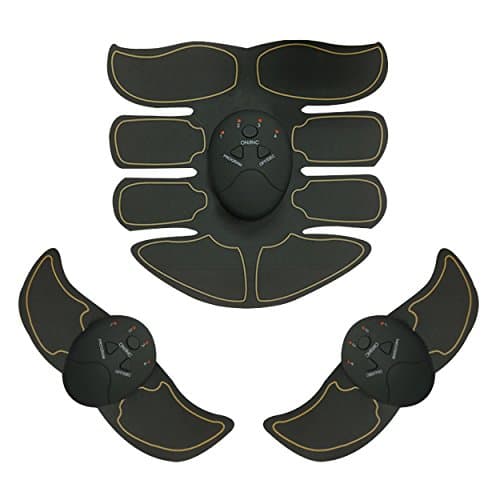 IdioHomes Abs Stimulator, Men Abs Workout Toning Trainer, Wireless Portable Unisex Muscle Toner Machine for Abdomen/Arms/Legs. Home Training Equipment for Abs Workout, 20 Bonus Gel Pads