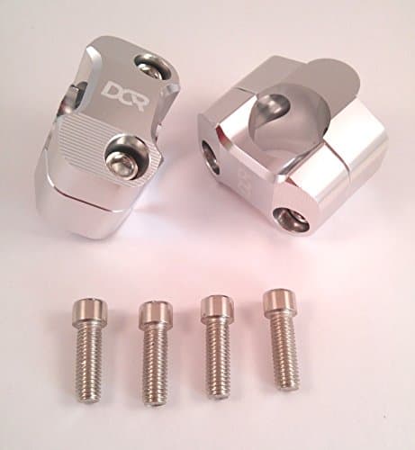 Silver DCR 7/8" To 1 1/8" Handle Bar Adapter Riser Fat Bar Conversion Chrome