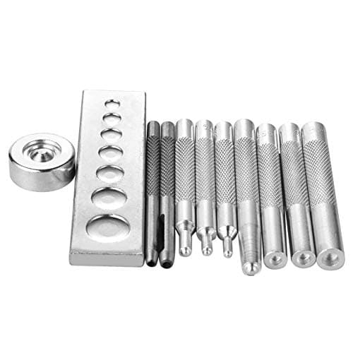 Lamptti 11 PCS Leather Craft Die Punch Hole Snap Rivet Button Base Hand Tool - Tools Punch Snap Kit 633/655/831/201 Rivets Base Drift Punch Set