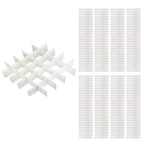 BLORETEN 8 Pcs Adjustable Grid Drawer Dividers DIY Plastic Closet Separator Tidy Organizer Container for Underwear Socks Belt Office Supplies