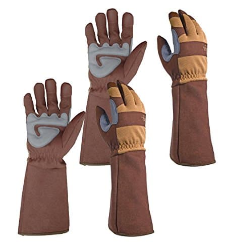 2 Pack Digz Long Cuff Grain Touchscreen Gloves Extended Cuff Heavy Duty Synthetic Leather Palm (Extra Large)
