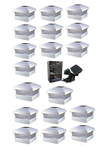 18 Pack 5x5 Outdoor Garden Solar LED (Bright White) Post Cap Fence Pathway Landscape Square Lights + Bonus 1-50 LED Solar Powered Decoration Christmas String Light Bundle