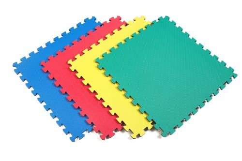 NorskReversible Kids Puzzle Play Mats 1/2" Thick EVA Interlocking Foam Tiles (Multicolor/Black 16 Tiles - 64 sq. Ft. 1/2" Thick)