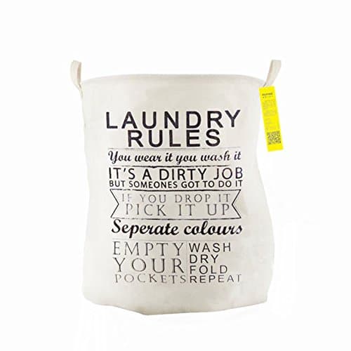 Guurachi Foldable Round Laundry Basket Hamper Storage Bag Waterproof Coating Ramie Cotton Fabric Folding Laundry Hamper, Storage Basket (STYLE 07)