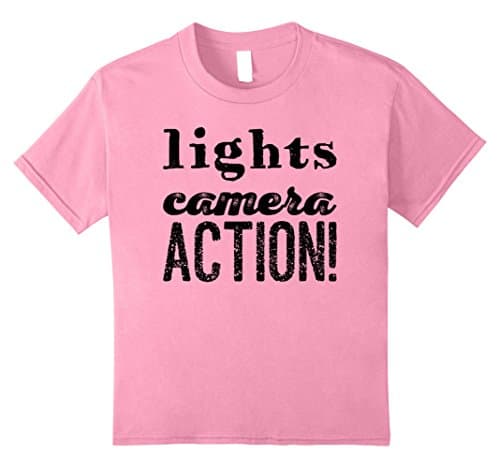 unisex-child Lights Camera Action Acting T-shirt Boys Girls Child Actor  10 Pink