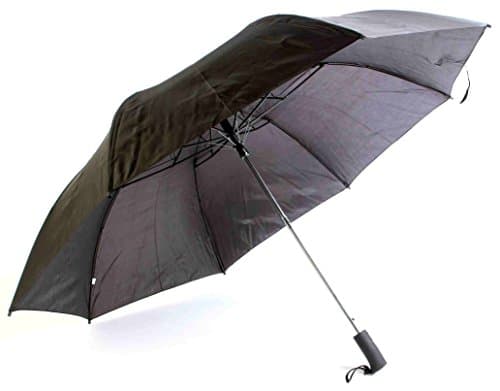 The Weather Station Automatic Umbrella with 56-inch Canopy Coverage and Included Carrying Case, Black, 1-pack