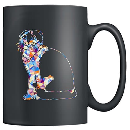 Scottish Fold Coffee Mug Ceramic - Scottish Fold Colorful Mugs, Black Mug, Tea Cup 15oz A Little Gift For Friends