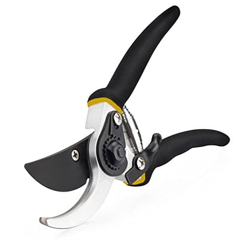 Xubox Bypass Pruning Shears, 8" Professional Sharp Garden Hand Pruner Shears Heavy Duty Tree Trimmers Secateurs Tool with Safety Lock and Spring Mechanism for Shaping Edging Shrub Hedge Rose Grape